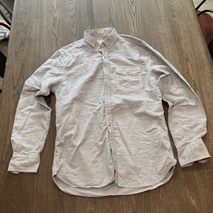 Colours Alexander Julian Stretch Blue Woven Button Front Collared Shirt Size M